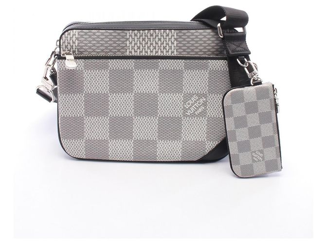 Sac Trio Messenger Louis Vuitton Marron Blanc