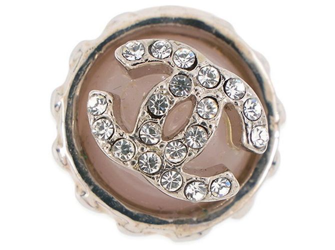 Spilla con strass Chanel Argento Rosa
