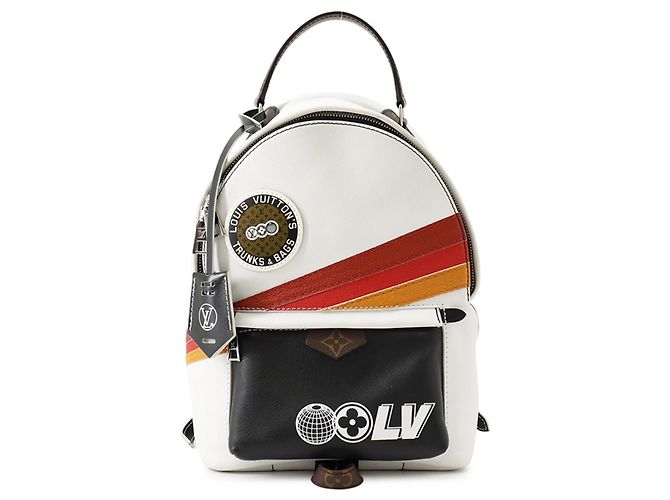 Louis Vuitton Palm Springs Rucksack PM aus Monogram-Leder Weiß Mehrfarben