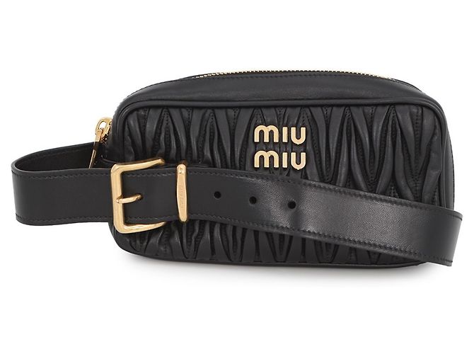 Pochette Miu Miu en cuir Matelassé Noir