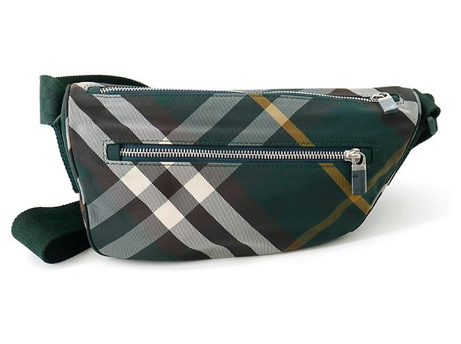 Borsa a tracolla Burberry in nylon Marrone Verde Crudo Giallo