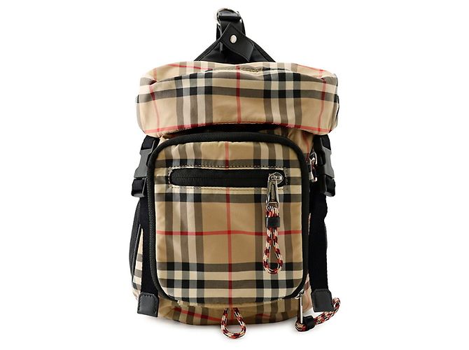 Borsa a tracolla Burberry Nova Check Nero Beige