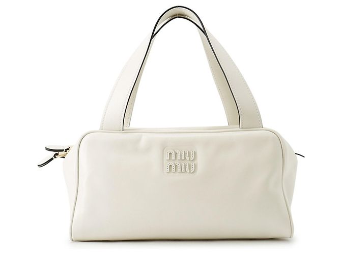 Miu Miu Miu Bowling Lederhandtasche Weiß