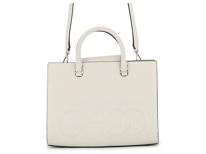 Bolsa de couro branco Jimmy Choo