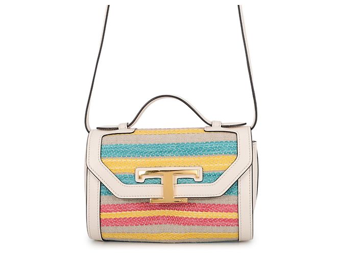 Bolsa de Ombro Micro em Couro T-Timeless da Tod's Branco Multicor
