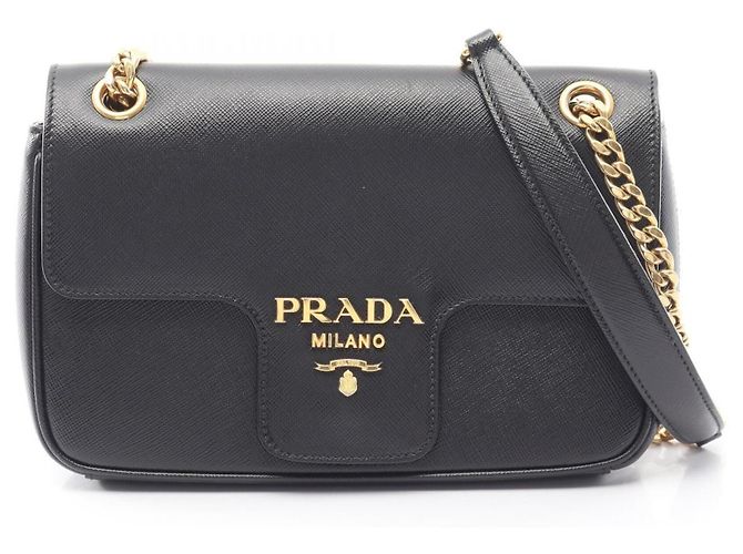 Bolsa Prada em couro Saffiano Preto