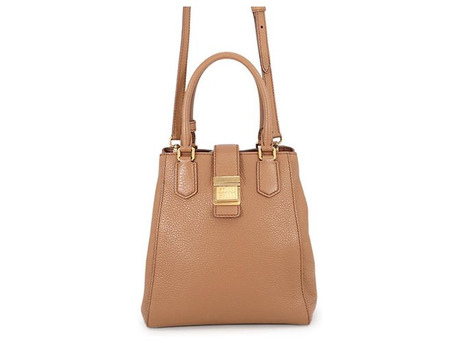 Sac à main en cuir Miu Miu Marron