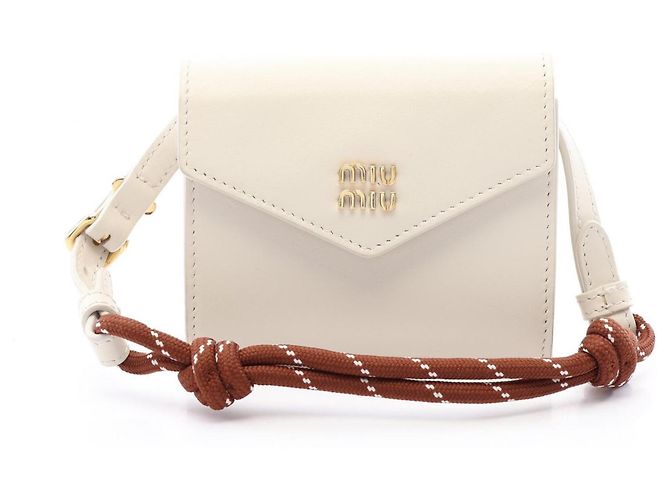 Monedero de piel Miu Miu Blanco