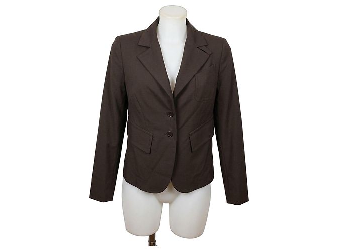 Patrizia Pepe Brown Wool Blend Blazer