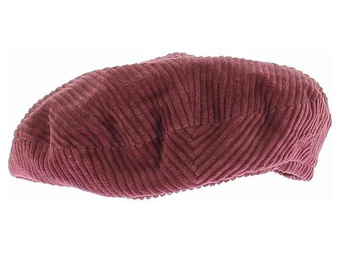 Maison Michel Red Cotton Beret