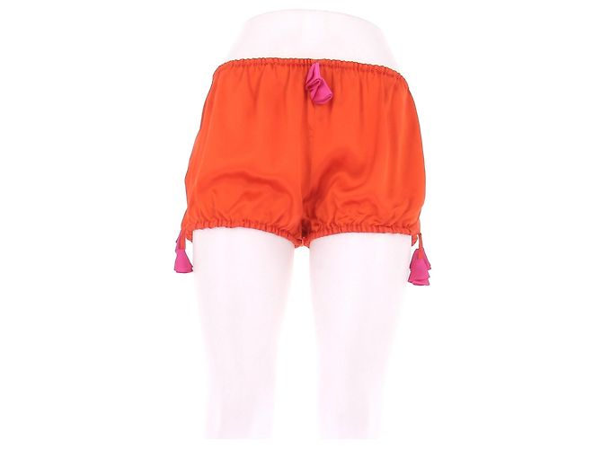 Autre Marque TORLOWEI Shorts aus Seide Orange