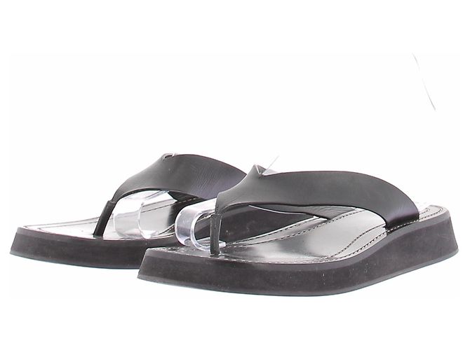 The row Leder-Flip-Flops "GINZA" Schwarz