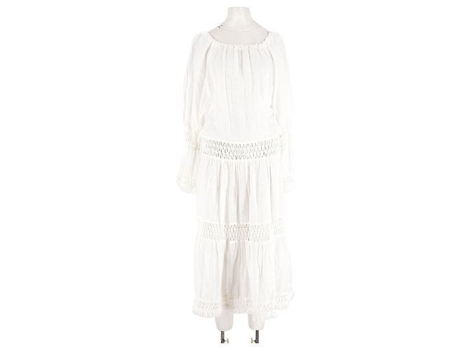 Autre Marque Vestido SUNDAY de lino blanco