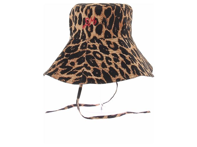 Autre Marque Chapéu com estampado animal Marrom