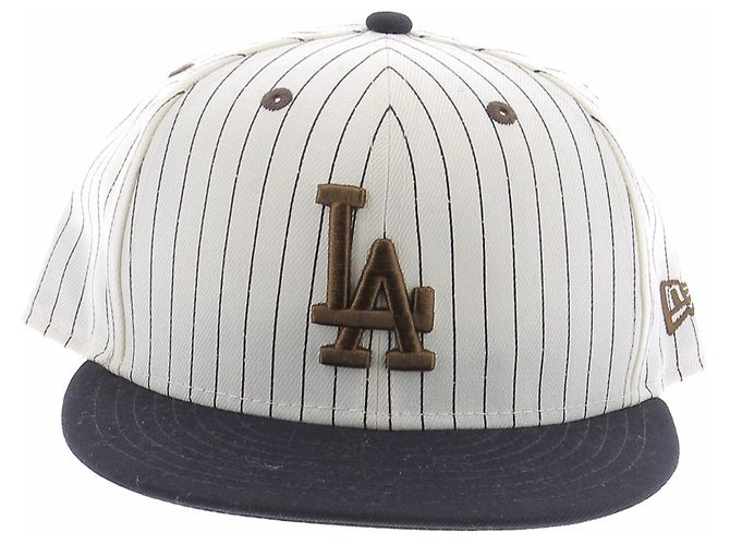 Autre Marque Casquette blanche rayée LA