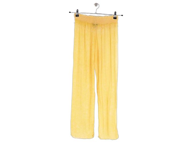 Autre Marque Pantalones de seda amarillos POUPETTE ST BARTH