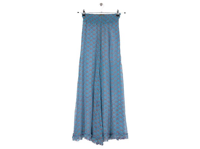 Autre Marque POUPETTE ST BARTH Blaue Seidenhose