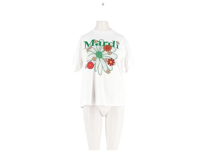 Autre Marque Top recto blanco de algodón MARDI MERCREDI