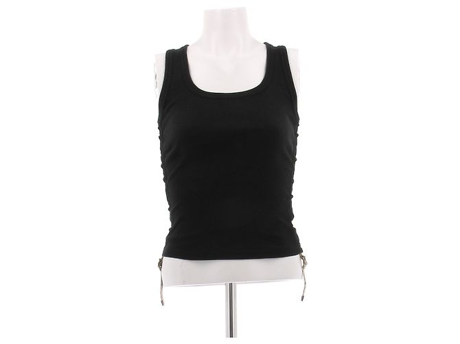 Top de algodón negro Burberry XS