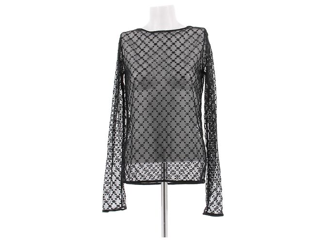 Top de encaje negro Gucci