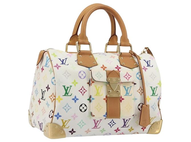 LOUIS VUITTON Monogram Multicolor Speedy 30 Handtasche Weiß M92643 LV