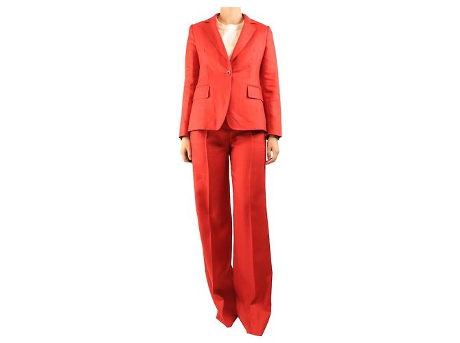 Max Mara Completo due pezzi in lino rosso - size UK 8