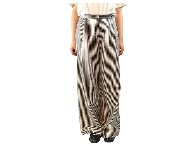 Sessun Gestreifte Baumwollhose in Dunkelgrau - size UK 10