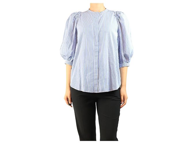 Autre Marque Blusa a rayas azul y blanca - size UK 12