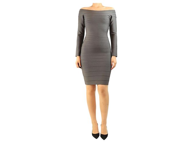 Herve Leger Grey Candice bandage dress - size M
