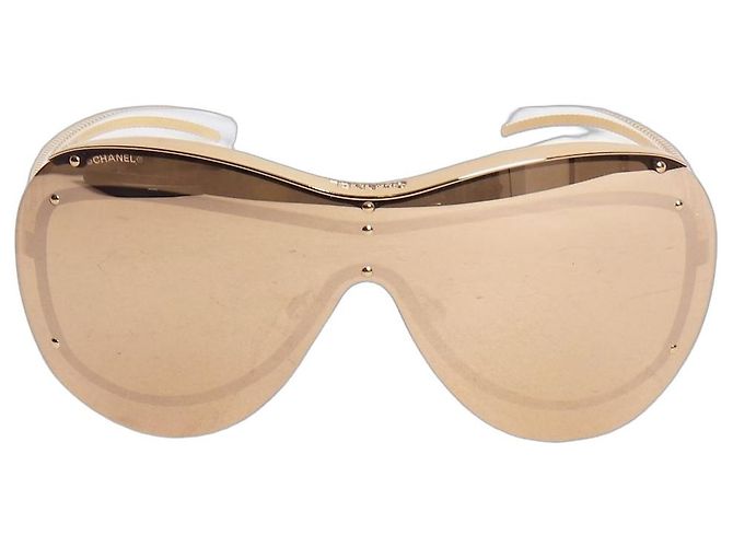 Chanel Gafas de sol shield doradas Dorado