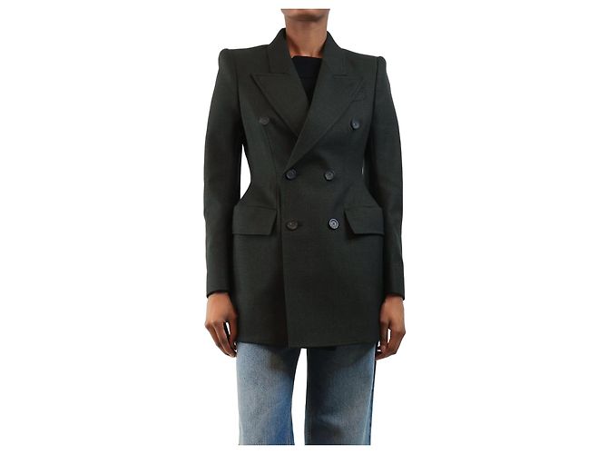 Balenciaga Grey double-breasted blazer - size UK 8