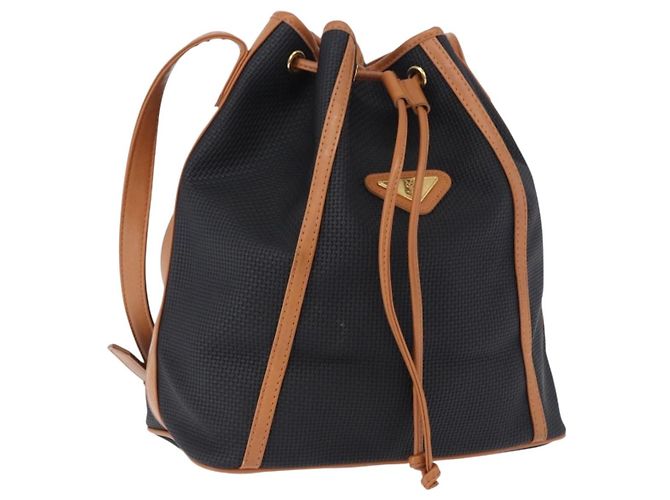 Autre Marque SAINT LAURENT Shoulder Bag Canvas Black Gold Tone