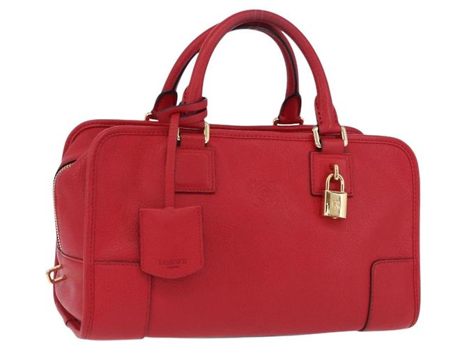 LOEWE Amazona 28 Handtasche Leder Rot Gold