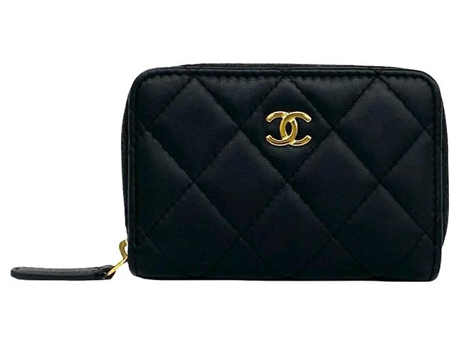 Chanel Lambskin Leather Coin Case Black