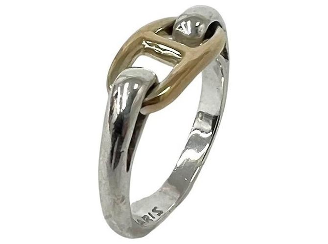 Ring Hermès Anello combinazione HERMES Vintage Chaine d'Ancre Argento D'oro