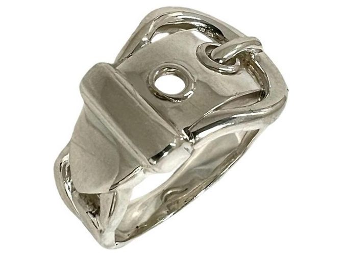 Hermès Hermes Vintage Boucles Sellier Silberbandring