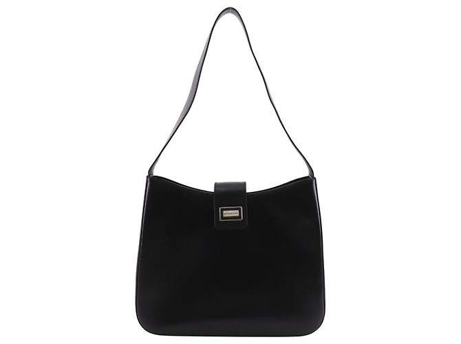 Bolsa de Ombro Burberry em Pele de Bezerro Preta Preto