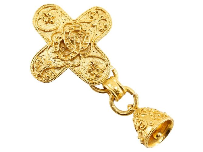 Broche Chanel Coco Mark Gold Doré