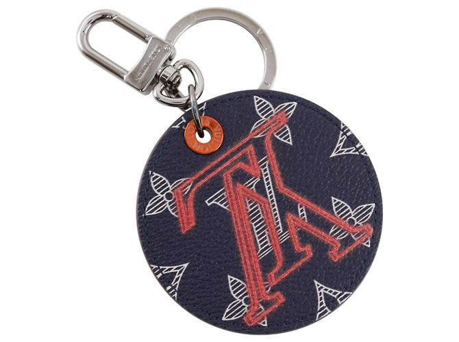 Louis Vuitton Black Calf Leather Keyring