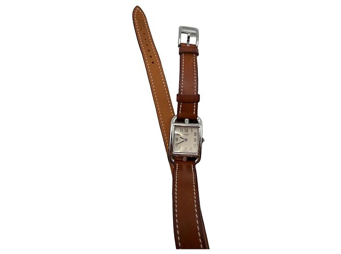 Reloj Hermès Cape Cod de acero Castaño Blanco
