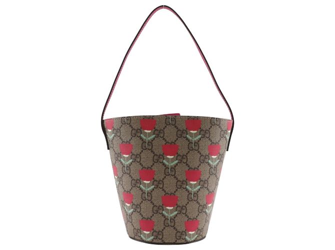 Borsa a secchiello Gucci Marrone Rosa
