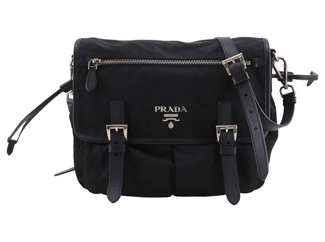 Prada Nylon Black Logo Shoulder Bag