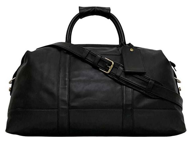 Bolsa Boston Coach em couro preto