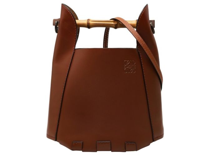 Bolsa Bucket Loewe Anagram Bamboo Marrom