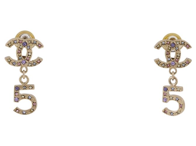 Orecchini a bottone Chanel Coco Mark No. 5 D'oro