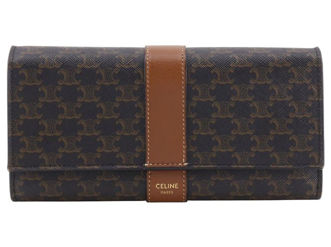 Céline Carteira com Aba Large Triomphe Celine Preto
