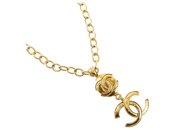 Collar Chanel Coco Mark chapado en oro Dorado