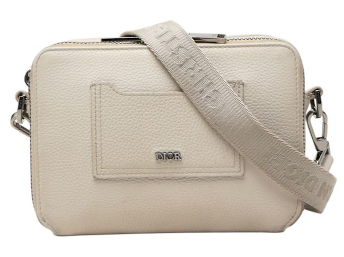 Bolsa de ombro Christian Dior em couro marfim Cru