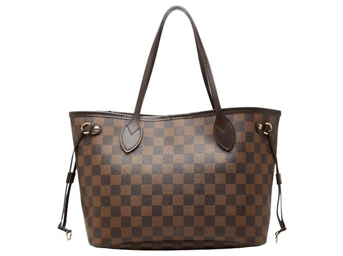 Saco Tote Louis Vuitton Damier Neverfull PM Marrom Vermelho Fuschia