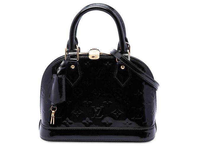 Louis Vuitton Black Monogram Vernis Alma BB Negro